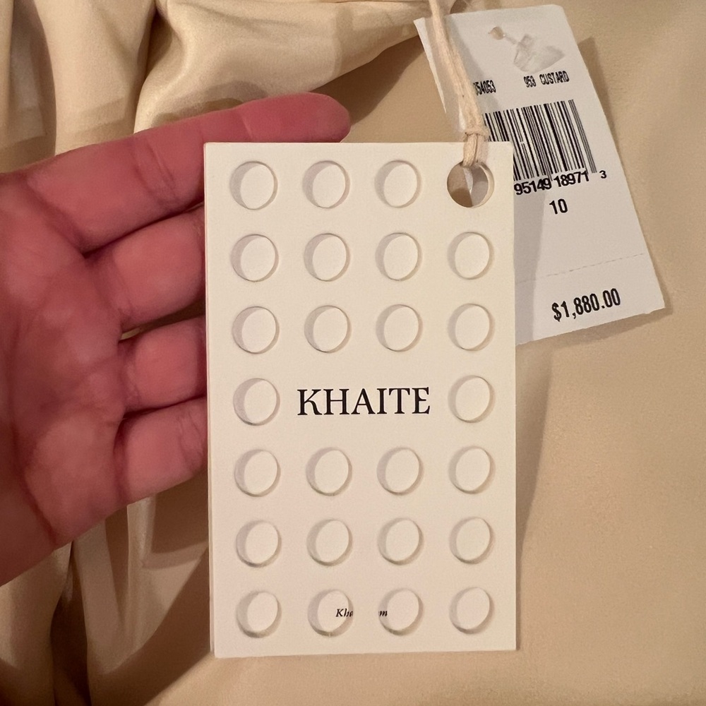 NWT - KHAITE Off-Shoulder Cream Wool Dress - Picture 6 of 7